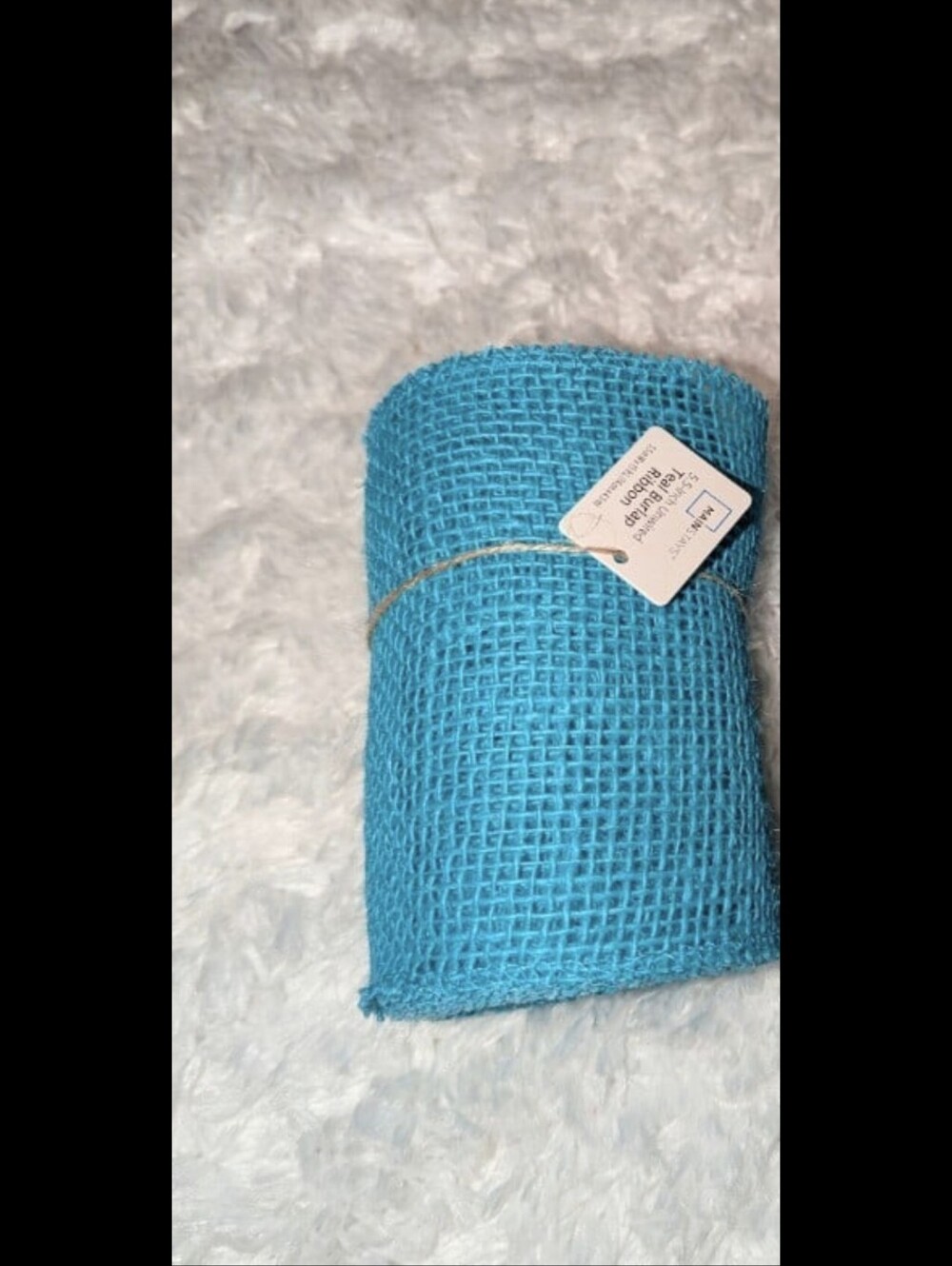Nwt Mainstays 5.5-inch unwired Teal Burlap Ribbon
